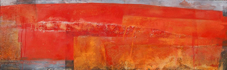 Rote Klippen, 124cm x 38cm, Acryl/Mischtechnik auf Holz